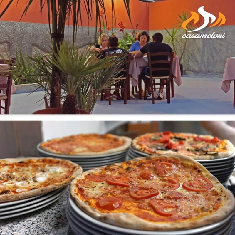 Assapora una pizza deliziosa mentre ti godi il fresco nel nostro cortile | Casameloni Pizzeria e Barbecue a Villasimius
